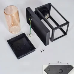 Portalis Luminaire extérieur, Lampe murale d´extérieur Brun, Couleur bois, Noir, 1 lumière