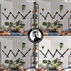 Pousseline Suspension, Suspension LED Noir, 1 lumière