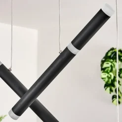 Pousseline Suspension, Suspension LED Noir, 1 lumière