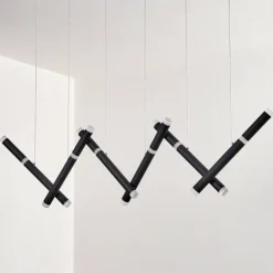 Pousseline Suspension, Suspension LED Noir, 1 lumière