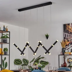 Pousseline Suspension, Suspension LED Noir, 1 lumière