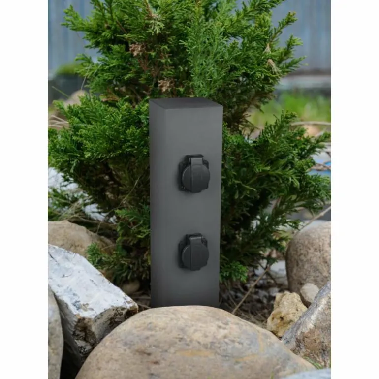 prise Trio Garden Socket Anthracite