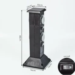 Prises électriques d'extérieur Gervais Gris, Noir