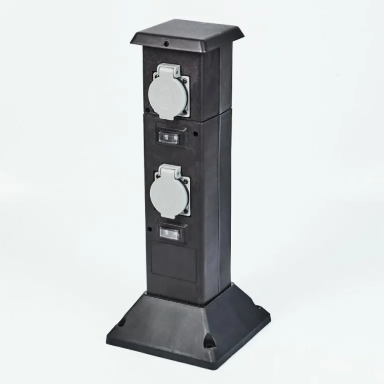 Prises électriques d'extérieur Gervais Gris, Noir