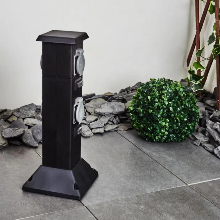 Prises électriques d'extérieur Gervais Gris, Noir