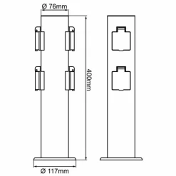 Prises électriques d'extérieur Brilliant Dody Noir