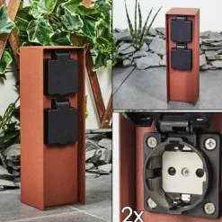 Prises électriques d'extérieur Abilene Rouille, Noir