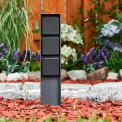 Prises électriques d'extérieur Reigolil Anthracite, Noir