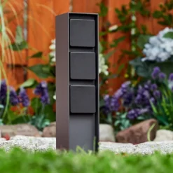 Prises électriques d'extérieur Reigolil Anthracite, Noir