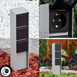 Prises électriques d'extérieur Reigolil Gris, Noir