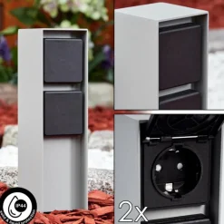 Prises électriques d'extérieur Reigolil Gris, Noir