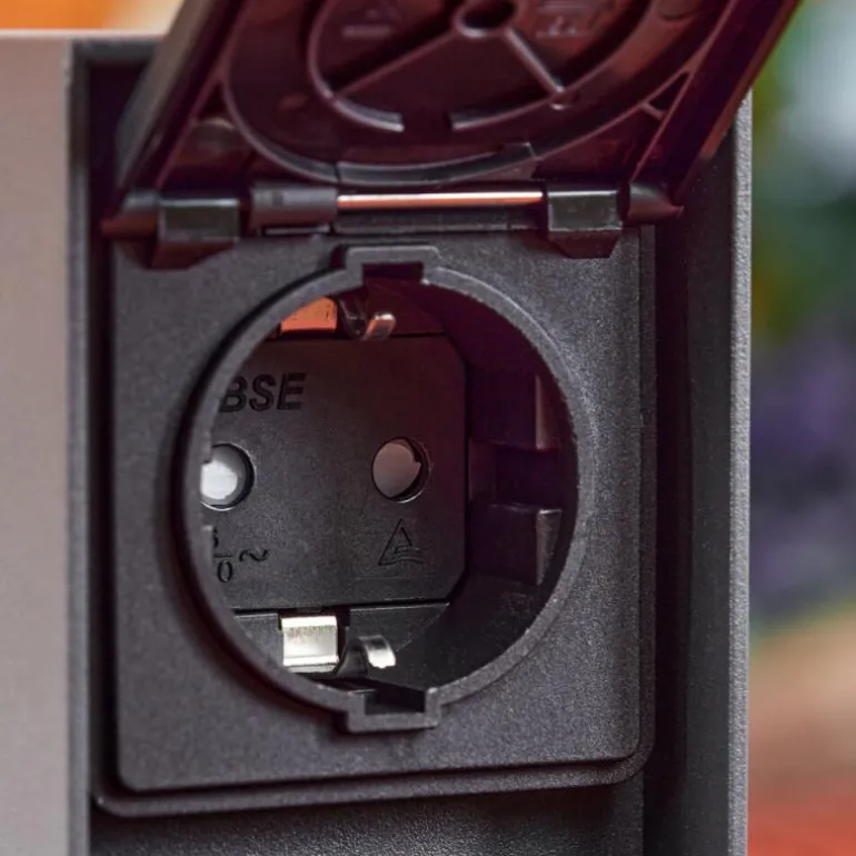 Prises électriques d'extérieur Reigolil Anthracite, Noir