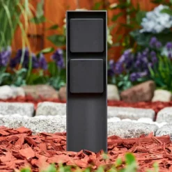 Prises électriques d'extérieur Reigolil Anthracite, Noir