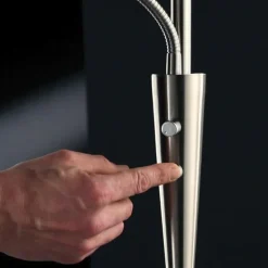 Quebec Lampadaire Luminaires Trio LED Nickel mat, 1 lumière