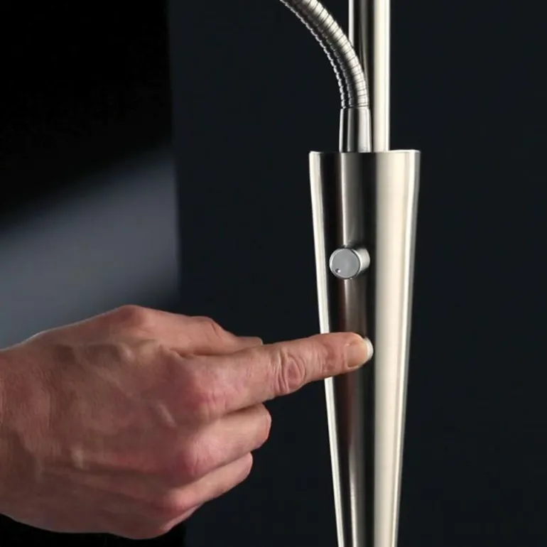 Quebec Lampadaire Luminaires Trio LED Nickel mat, 1 lumière