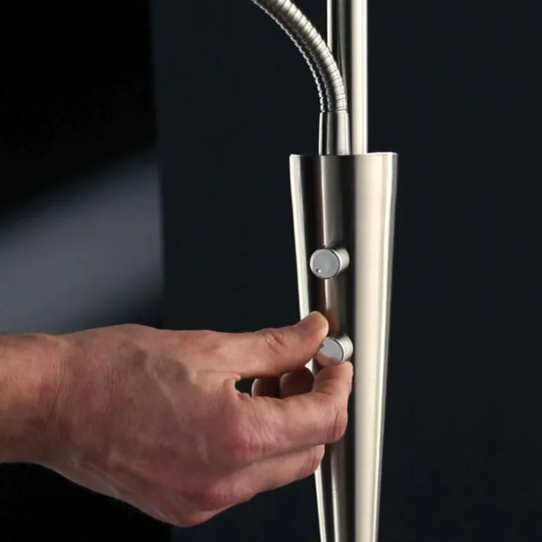 Quebec Lampadaire Luminaires Trio LED Nickel mat, 1 lumière