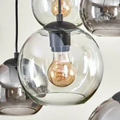 Quinteiro Suspension Noir, 6 lumières