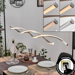 Radogna Suspension, Suspension LED Argenté, 2 lumières