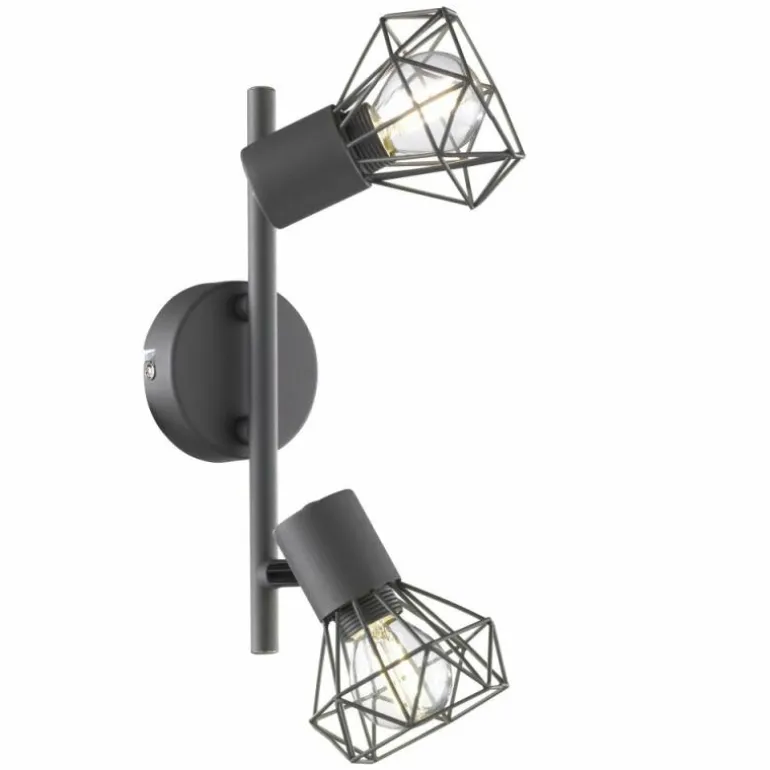 Rail de spots Honsel Ran Gris, 2 lumières