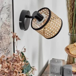 Ramila Applique murale, Spot mural Noir, 1 lumière