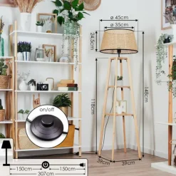 Ramila Lampadaire Écru, 1 lumière