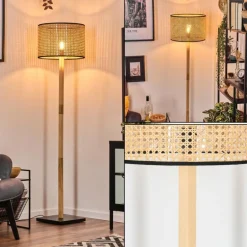 Ramila Lampadaire Écru, Noir, 1 lumière