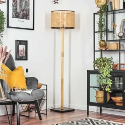 Ramila Lampadaire Écru, Noir, 1 lumière