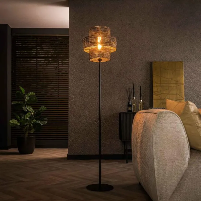 Reimonde Lampadaire Brun, Noir, 1 lumière