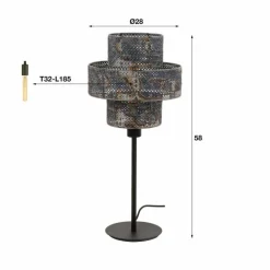 Reimonde Lampe à poser Brun, Noir, 1 lumière