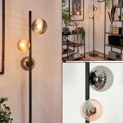 Remaisnil Lampadaire Ambre, Fumé, 3 lumières