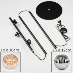 Remaisnil Lampadaire Ambre, Fumé, 3 lumières