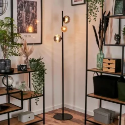 Remaisnil Lampadaire Ambre, Fumé, 3 lumières