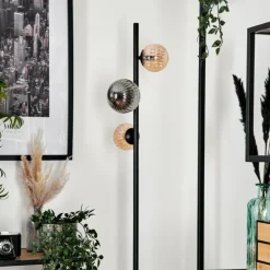 Remaisnil Lampadaire Ambre, Fumé, 3 lumières