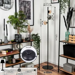 Remaisnil Lampadaire Ambre, Fumé, 3 lumières