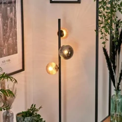 Remaisnil Lampadaire Ambre, Fumé, 3 lumières