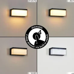 Rifbjerg Lampe murale d´extérieur, Applique murale, Spot mural LED Noir, 1 lumière