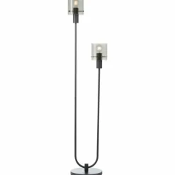 Riffelini Lampadaire Luminaires Brilliant Noir, 2 lumières