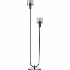 Riffelini Lampadaire Luminaires Brilliant Noir, 2 lumières