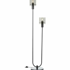 Riffelini Lampadaire Luminaires Brilliant Noir, 2 lumières