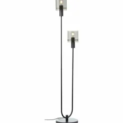 Riffelini Lampadaire Luminaires Brilliant Noir, 2 lumières