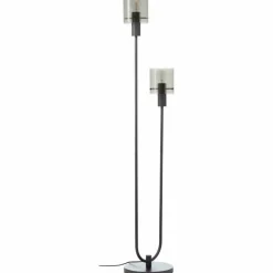 Riffelini Lampadaire Luminaires Brilliant Noir, 2 lumières
