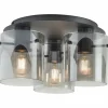 Riffelini Plafonnier Luminaires Brilliant Noir, 3 lumières