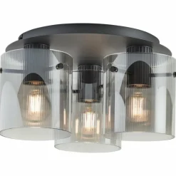 Riffelini Plafonnier Luminaires Brilliant Noir, 3 lumières