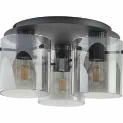 Riffelini Plafonnier Luminaires Brilliant Noir, 3 lumières