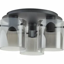 Riffelini Plafonnier Luminaires Brilliant Noir, 3 lumières