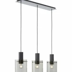 Riffelini Suspension Luminaires Brilliant Noir, 3 lumières