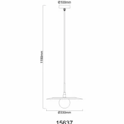Riga Suspension Luminaires Globo Lighting Noir, 1 lumière