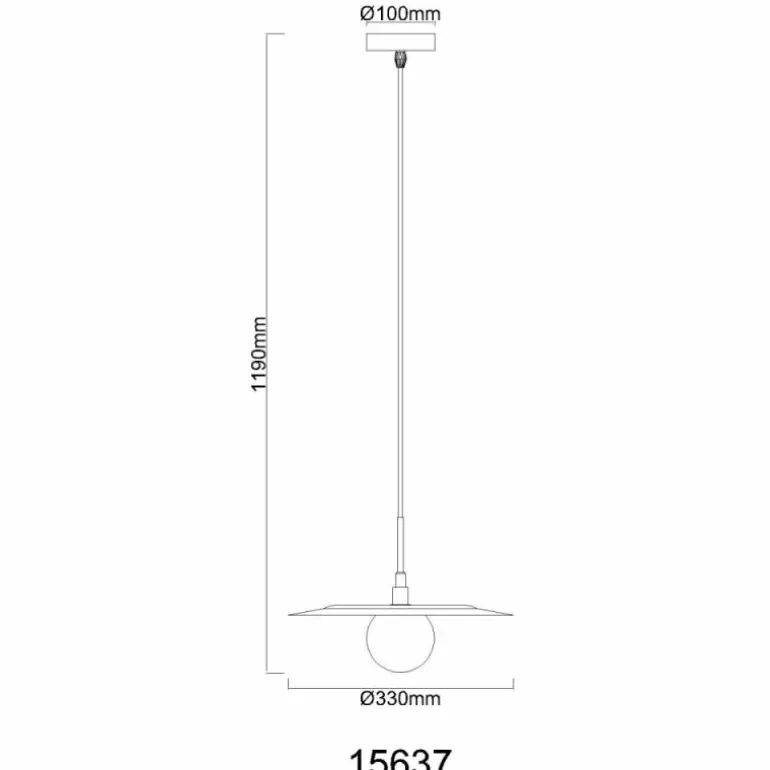 Riga Suspension Luminaires Globo Lighting Noir, 1 lumière