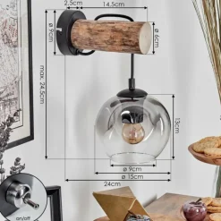 Ripoll Applique murale Écru, Noir, 1 lumière