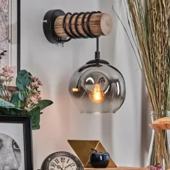 Ripoll Boule lumineuse, Applique murale Écru, Noir, 1 lumière